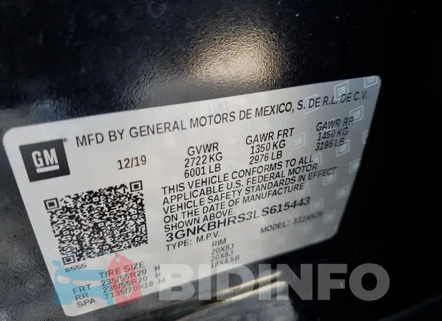 3GNKBHRS3LS615443 Photo# 13