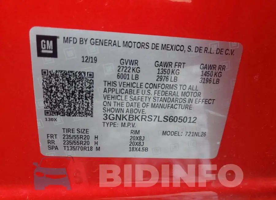 3GNKBKRS7LS605012 Photo# 13