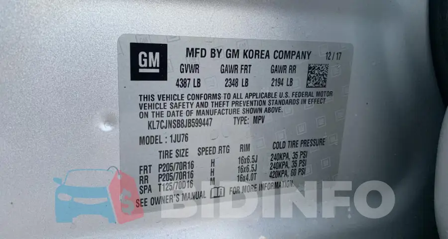 KL7CJNSB8JB599447 Photo# 10