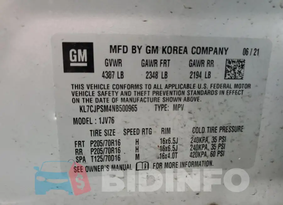 KL7CJPSM4NB500965 Photo# 13