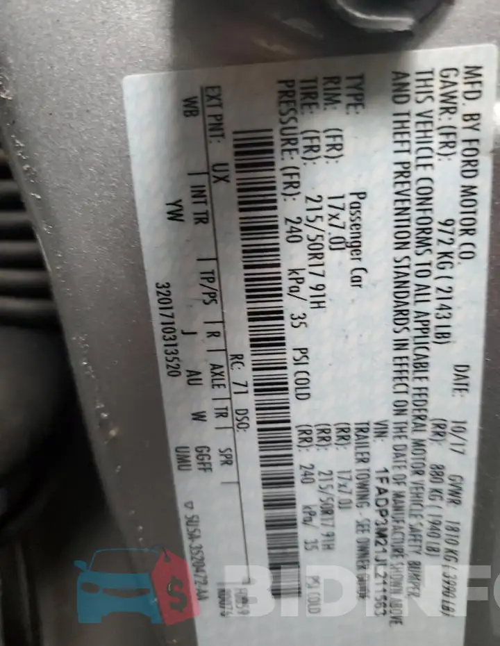 1FADP3M21JL211563 Photo# 13