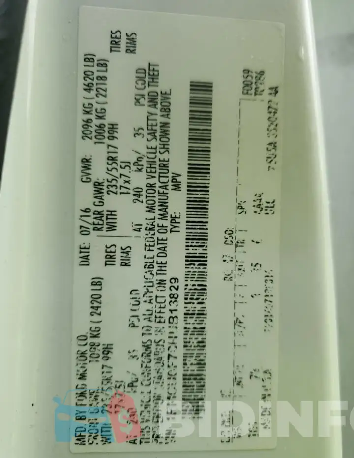 1FMCU0F78HUB13829 Photo# 13
