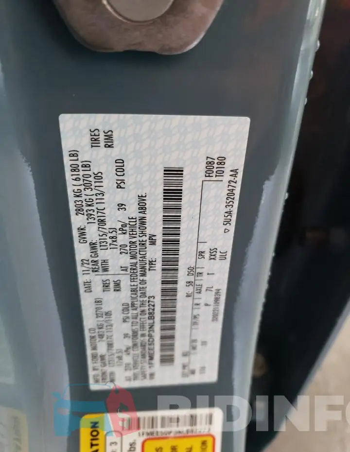 1FMEE5DP3NLB82273 Photo# 13