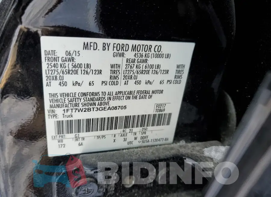1FT7W2BT3GEA08705 Photo# 12