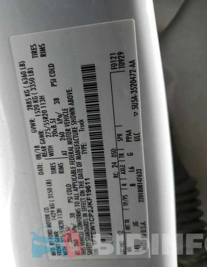 1FTEW1CP2JKF19611 Photo# 12