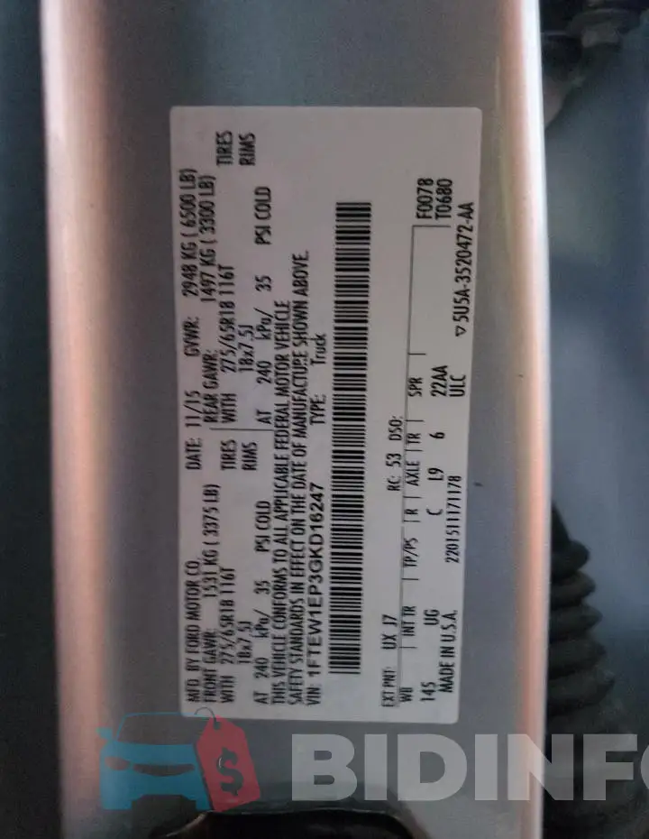 1FTEW1EP3GKD16247 Photo# 12