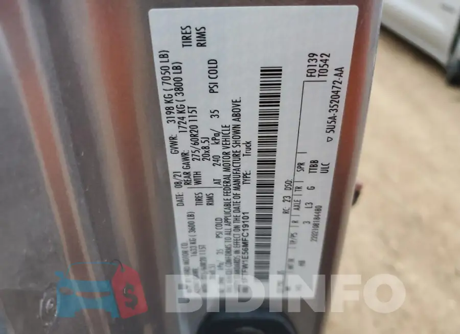 1FTFW1E56MFC19101 Photo# 13