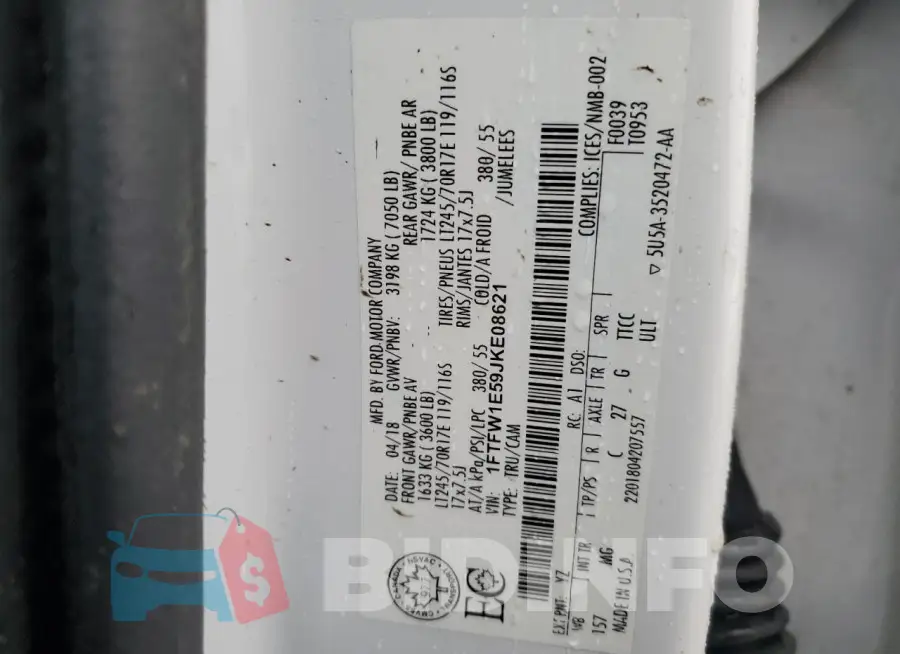 1FTFW1E59JKE08621 Photo# 12