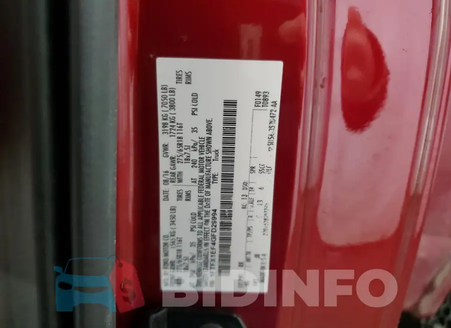 1FTFX1EF4GFD29994 Photo# 12