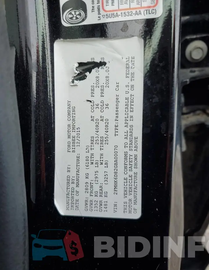2FMHK6D82GBA00070 Photo# 13