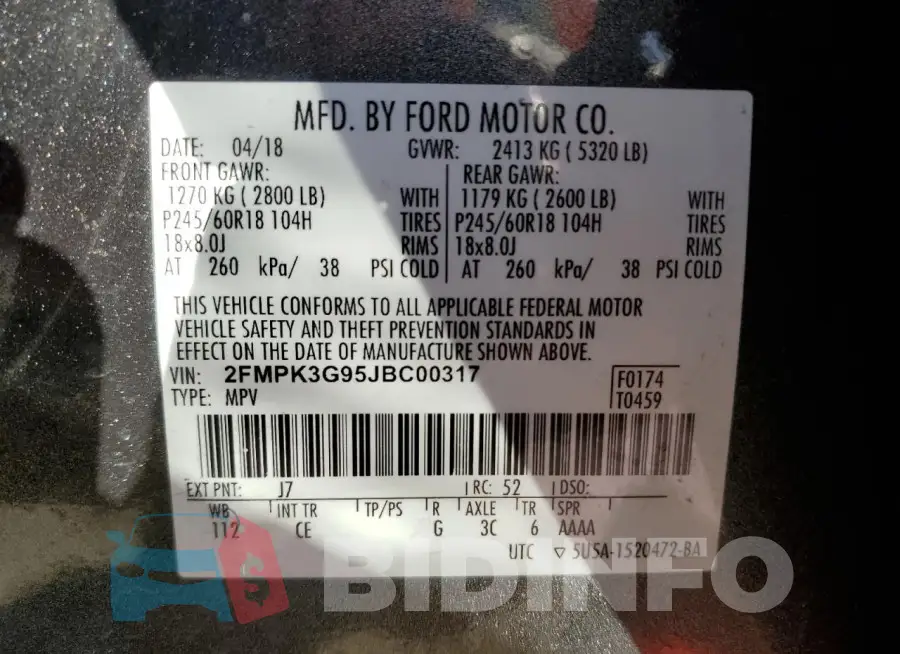2FMPK3G95JBC00317 Photo# 13
