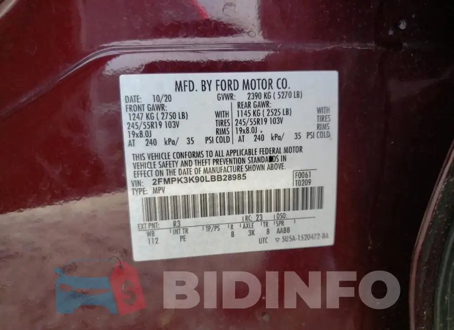 2FMPK3K90LBB28985 Photo# 14