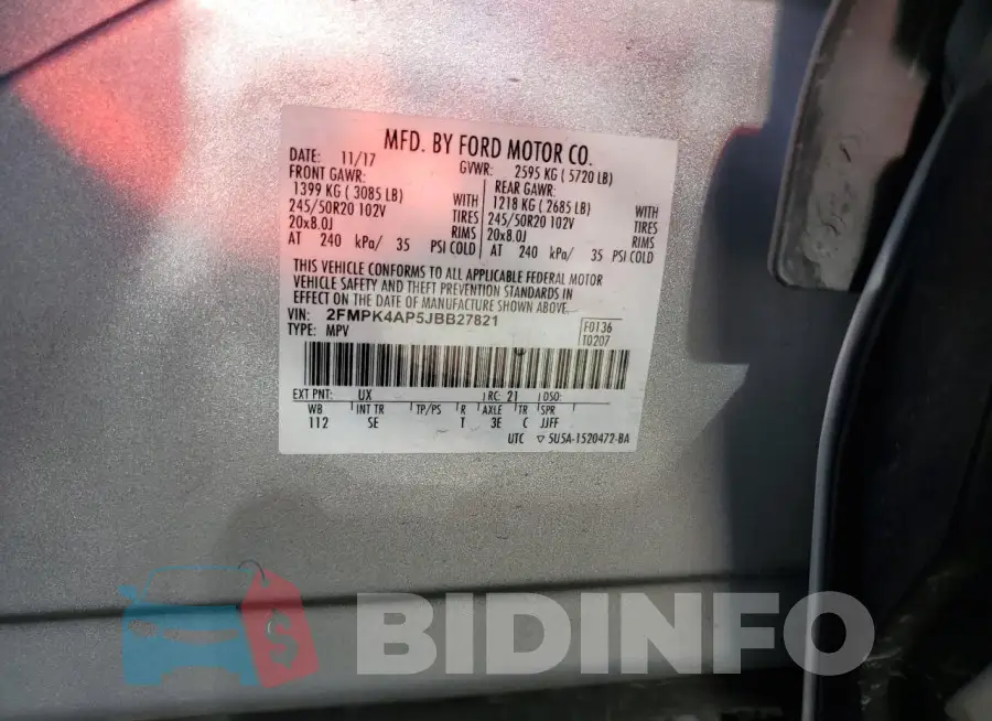2FMPK4AP5JBB27821 Photo# 13