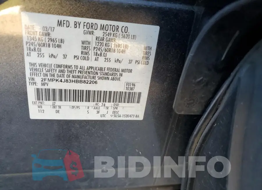 2FMPK4J83HBB82206 Photo# 13