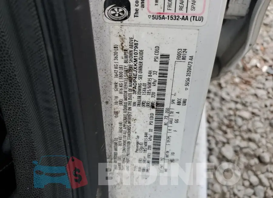 3FADP4EJXKM107987 Photo# 12
