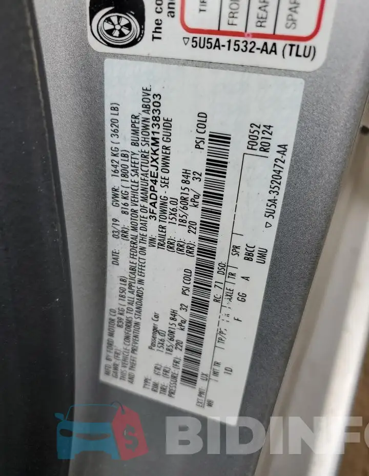 3FADP4EJXKM138303 Photo# 12