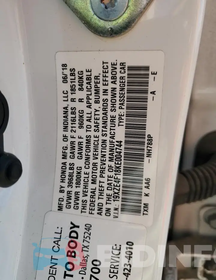 19XZE4F18KE004744 Photo# 13