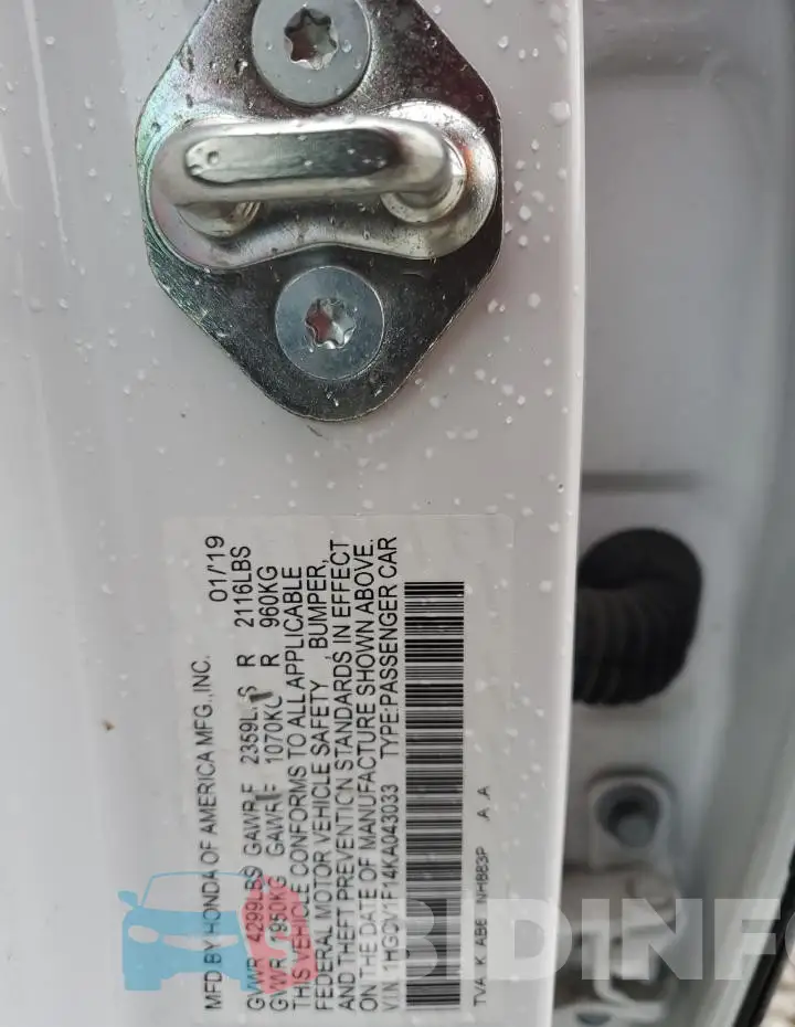 1HGCV1F14KA043033 Photo# 12