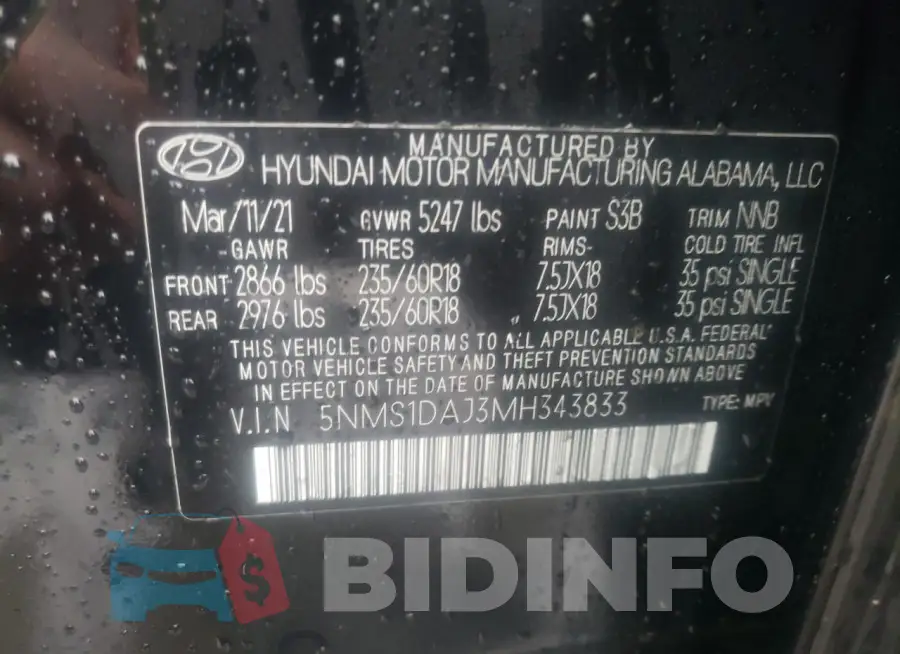 5NMS1DAJ3MH343833 Photo# 14