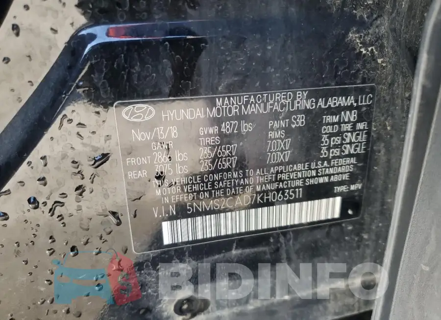 5NMS2CAD7KH063511 Photo# 14
