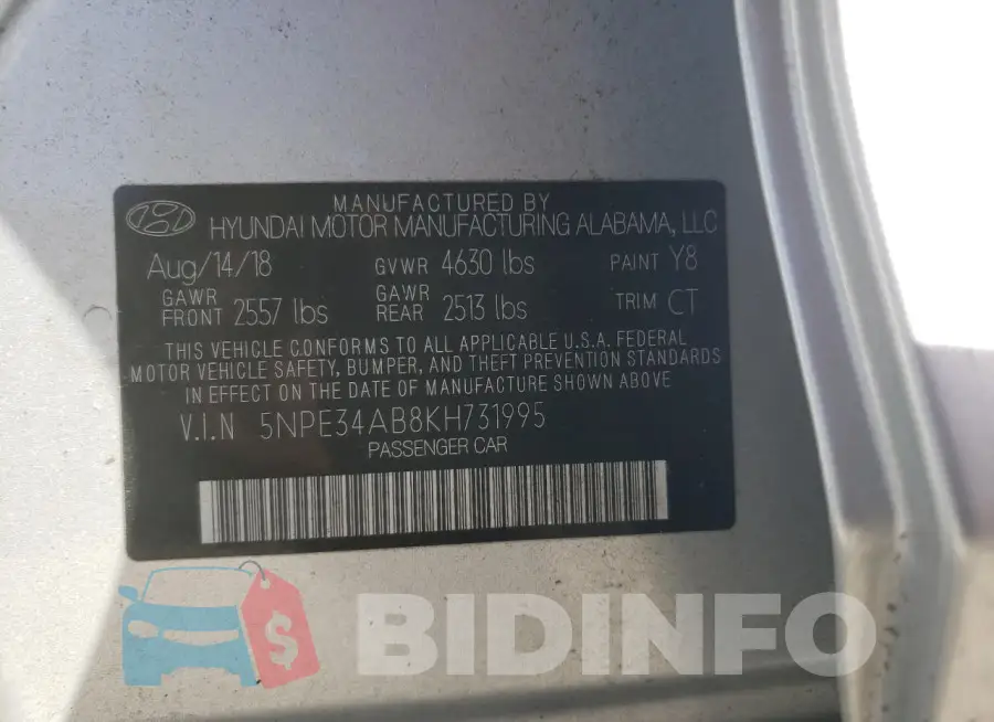 5NPE34AB8KH731995 Photo# 12