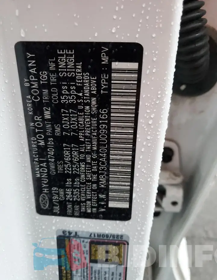 KM8J3CA40LU099166 Photo# 13