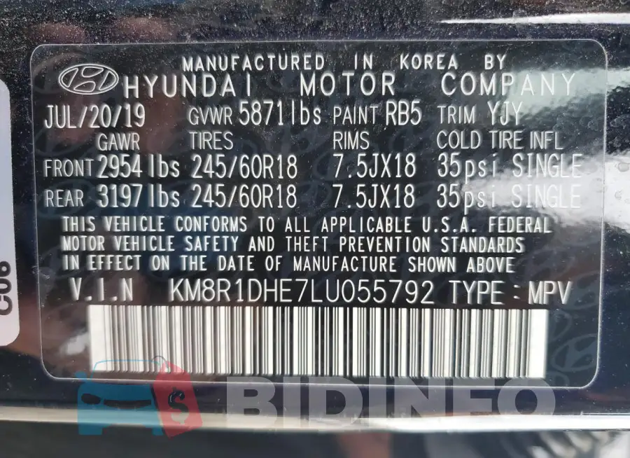 KM8R1DHE7LU055792 Photo# 13