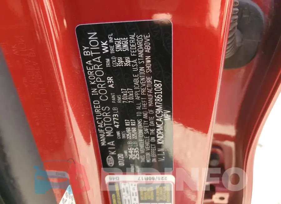 KNDPMCAC9M7861087 Photo# 13