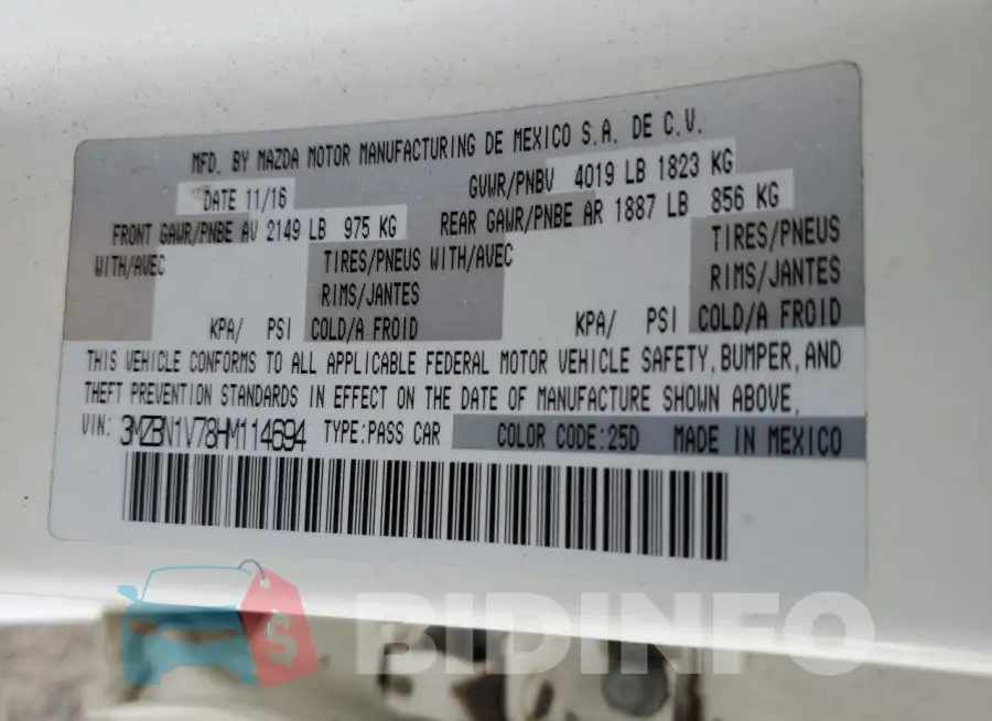 3MZBN1V78HM114694 Photo# 12