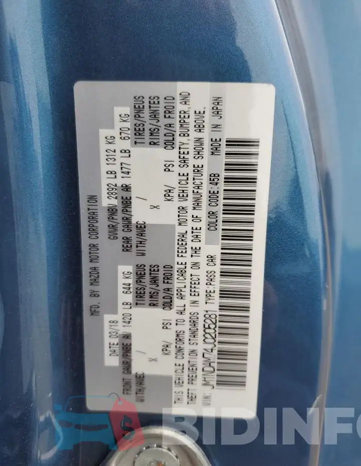 JM1NDAM74J0205281 Photo# 12