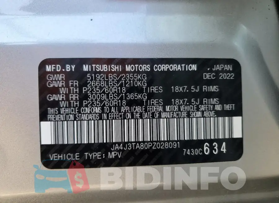 JA4J3TA80PZ028091 Photo# 13