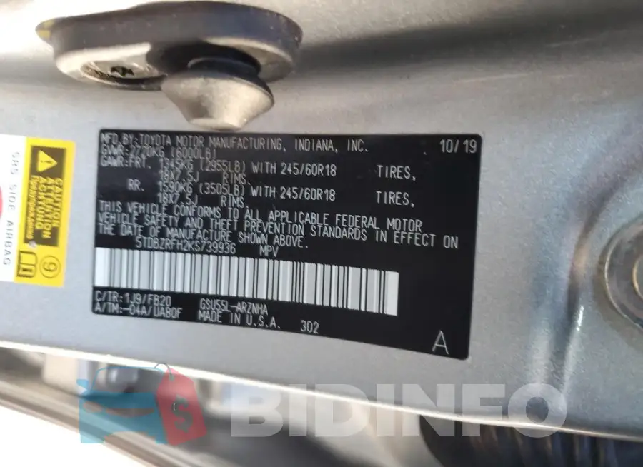 5TDBZRFH2KS739936 Photo# 13