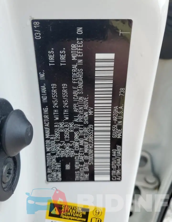 5TDDZRFH2JS855239 Photo# 14