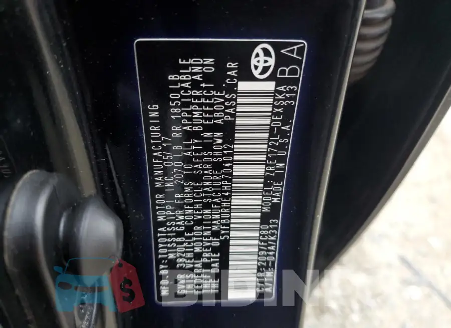 5YFBURHE4HP704012 Photo# 13