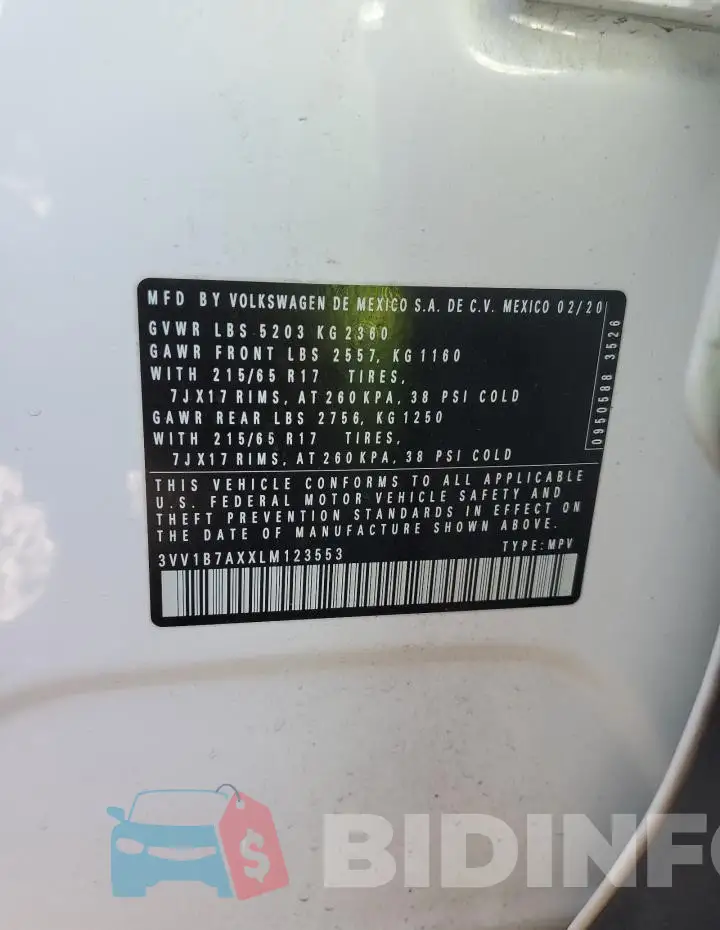 3VV1B7AXXLM123553 Photo# 12