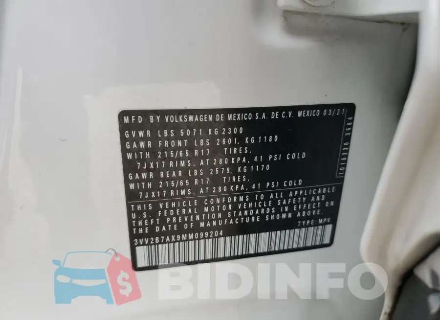 3VV2B7AX9MM099204 Photo# 14