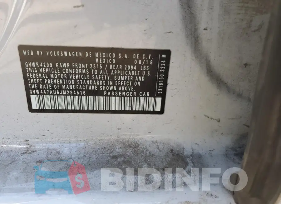 3VW447AU6JM294516 Photo# 13