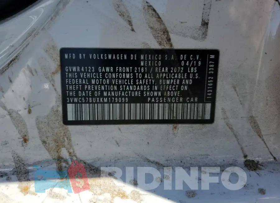 3VWC57BUXKM179099 Photo# 12