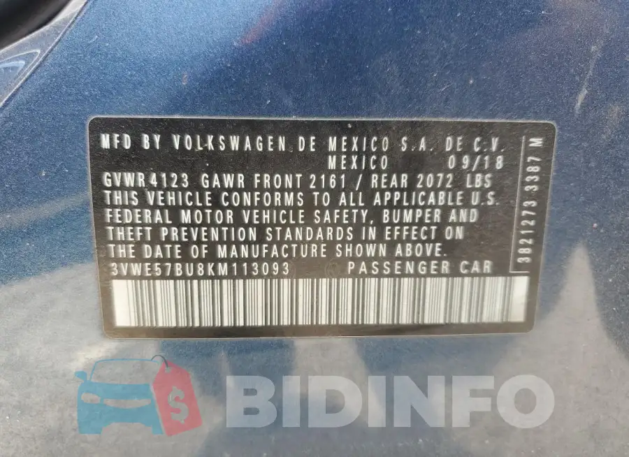 3VWE57BU8KM113093 Photo# 12