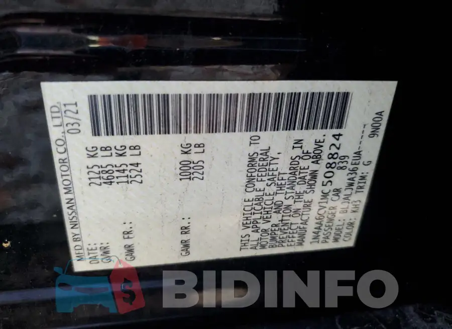1N4AA6CV1MC508824 Photo# 13