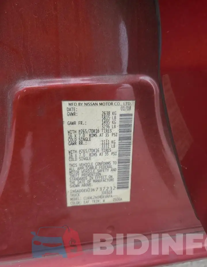 1N6AD0EV2JN737232 Photo# 12