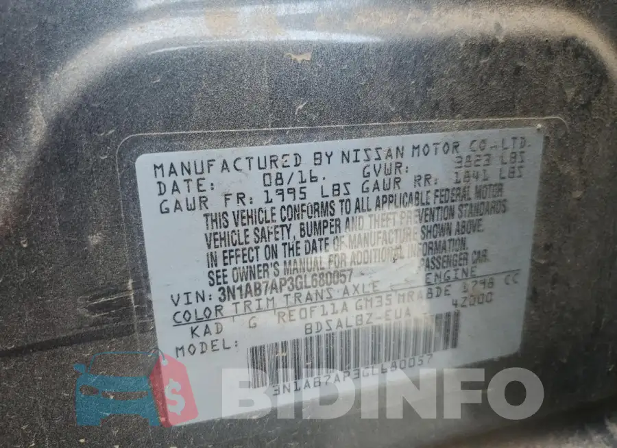 3N1AB7AP3GL680057 Photo# 12