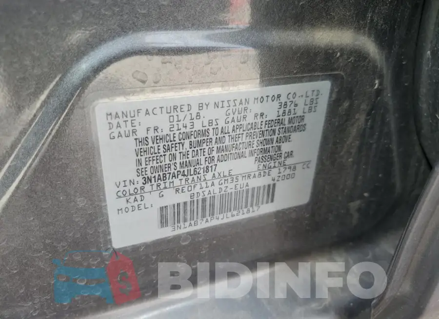 3N1AB7AP4JL621817 Photo# 12