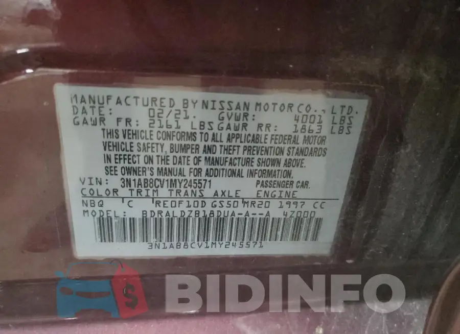 3N1AB8CV1MY245571 Photo# 12