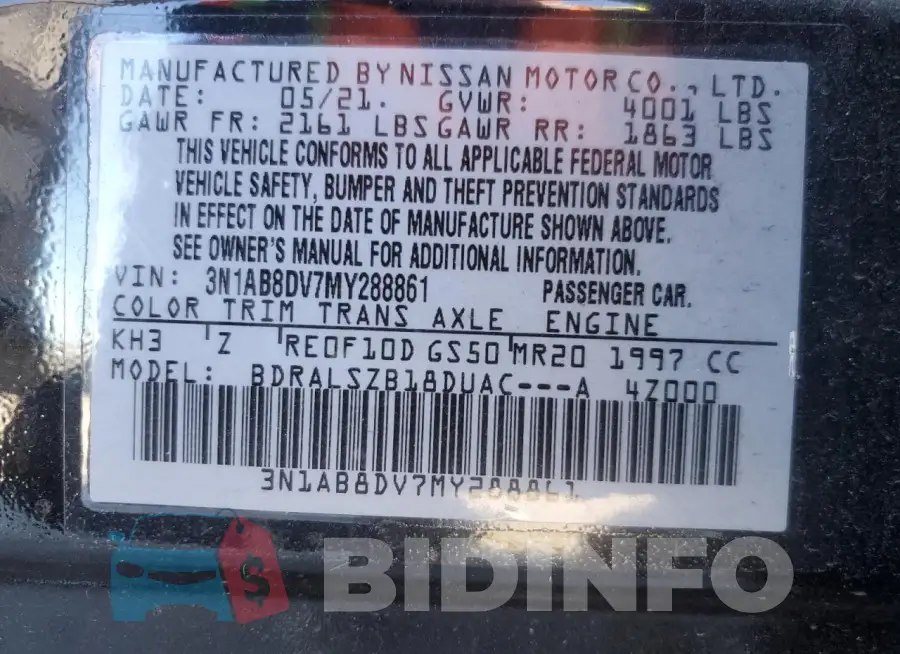 3N1AB8DV7MY288861 Photo# 12
