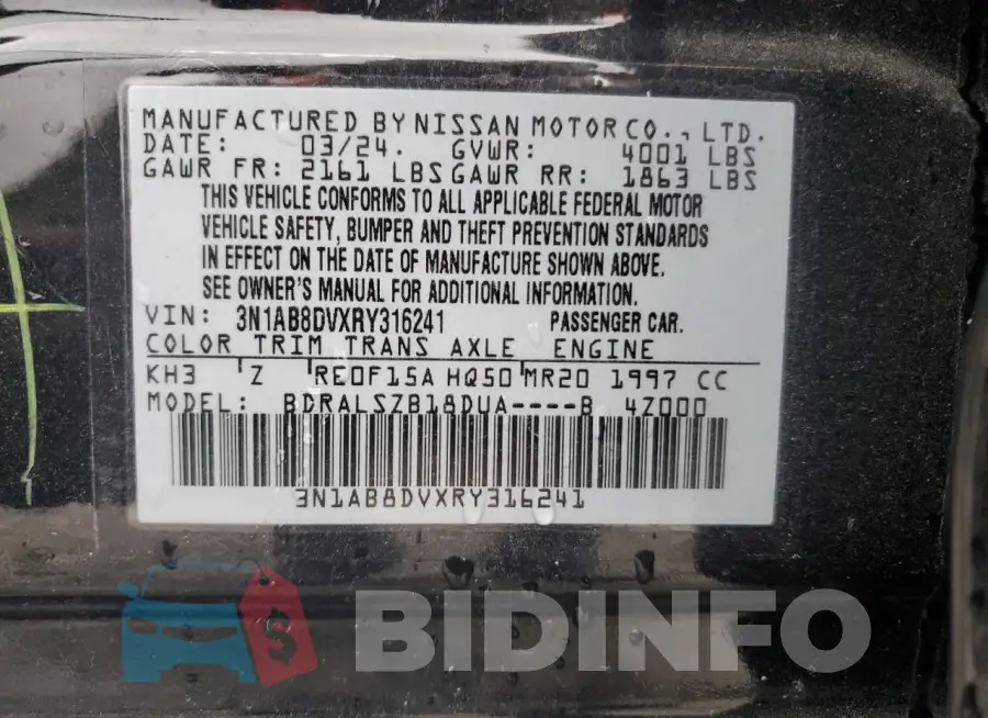 3N1AB8DVXRY316241 Photo# 12