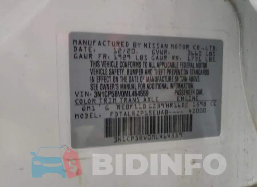 3N1CP5BV0ML464559 Photo# 12
