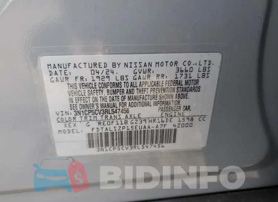 3N1CP5CV3RL547456 Photo# 14