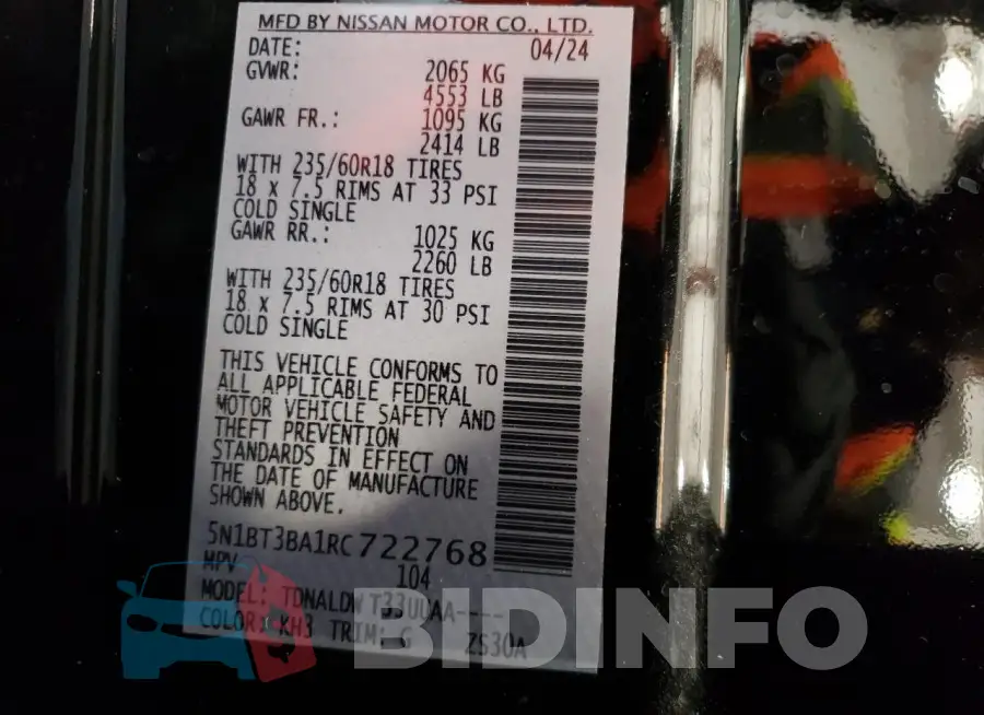 5N1BT3BA1RC722768 Photo# 14