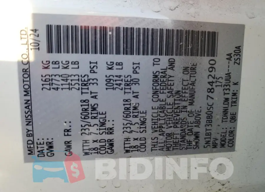 5N1BT3BB0SC784290 Photo# 13